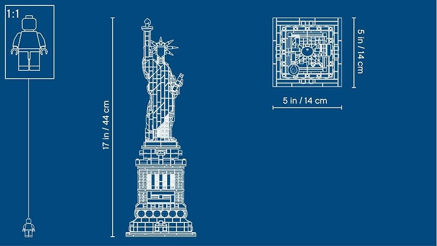LEGO Architecture Statue of Liberty Model Kit for Adults to Build, Collectable New York Souvenir Building Set, Gift Idea for Women, Men, Her or Him, Home Decor, Creative Activity 21042 thumbnail 3