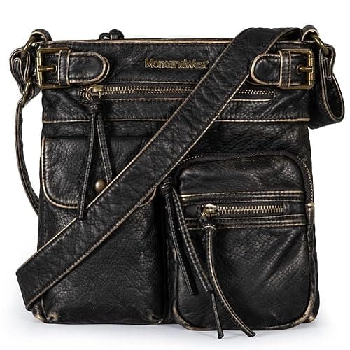 Montana West Crossbody Bag for Women Multi Pocket Shoulder Medium Travel Purses Ultra Soft Washed Leather - Image 1