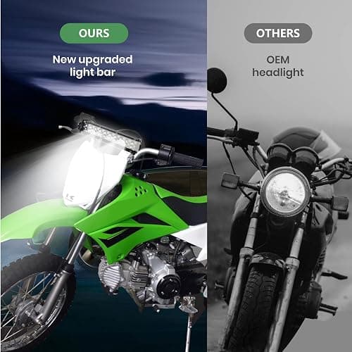 Dirt Bike Light Bar Universal for Most 7/8" Handlebar Motorcycle, Fits for CRF110 KLX110 TTR110 YZF450 RM85, 7-Inch 60W 6000-6500K Clear Headlight, Plug and Play thumbnail 6