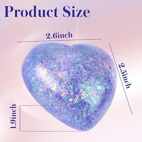 Heart Sugar Ball Stress Balls for Adults (Purple), Malt Sugar Ball Sensory Fidget Toys for Kids, Slow-Rise Squishy Sugar Stress Ball, Heart Shape Squeeze Toys for Stress Relief thumbnail 2