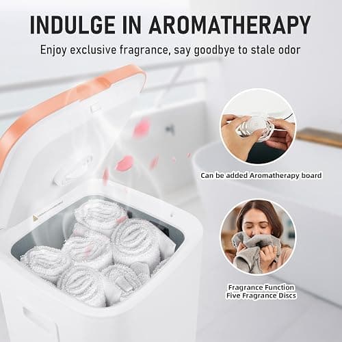 EYDMTE Towel Warmer for Bathroom, 23L Large Capacity, Creamy Orange | Towel Heater with LED Display, 3 Heating Modes, 20/40/60 Min, Auto Shut Off, Child Lock, Fits 2 Oversized Towels for Family thumbnail 5