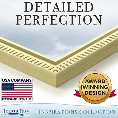 Icona Bay 8x10 Picture Frames (Gold, 6 Pack), Beautifully Detailed Molding, Contemporary Picture Frame Set, Wall Mount or Table Top, Inspirations Collection thumbnail 4
