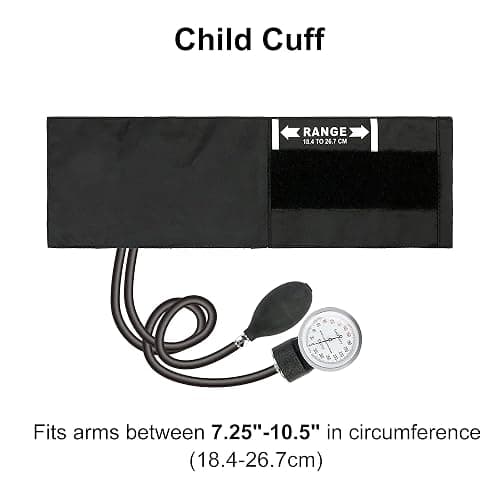 LotFancy Pediatric Blood Pressure Cuff Manual, Child Professional BP Cuff 7.2"-10.5", Children Aneroid Sphygmomanometer Small Cuff with Portable Carring Case and Zero Calibration thumbnail 4