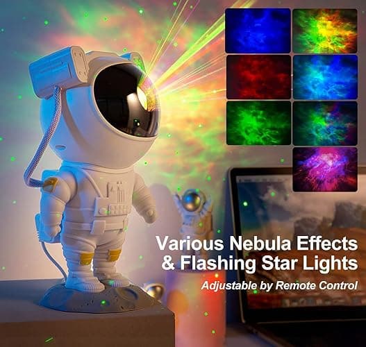 SFOUR Astronaut Galaxy Projector Night Light，Lights for Bedroom,Kids Room Decor Aesthetic, Adjustable Head Angle,Gift for Kids Adults Home Party Ceiling Decor，Christmas Gift thumbnail 3
