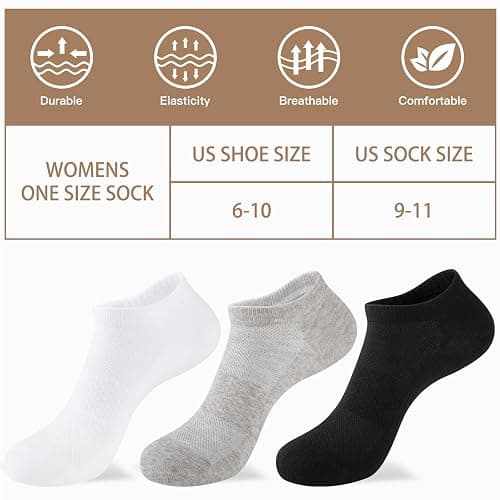 eallco 8 Pairs Womens Ankle Cotton Socks Low Cut Running Thin Short Breathable Sport Casual Socks thumbnail 3