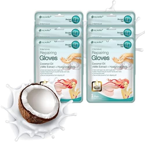 Epielle Intensive Repairing Hand Mask 6 Pairs, Deep Moisturizing Gloves for Dry, Cracked Hands, Self Care Gifts for Women, Spa Kit, Stocking Stuffers, Thanksgiving Essentials - Image 1