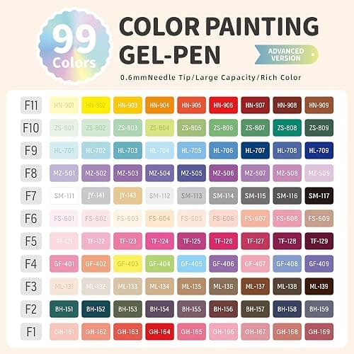 languo Gel Pens for Adult Coloring Books, 99 Colors Set Gel Colored Pens Marker, Perfect Gel Pens for Adult Drawing Doodling Journaling, Art Supplies and DIY Crafts thumbnail 4