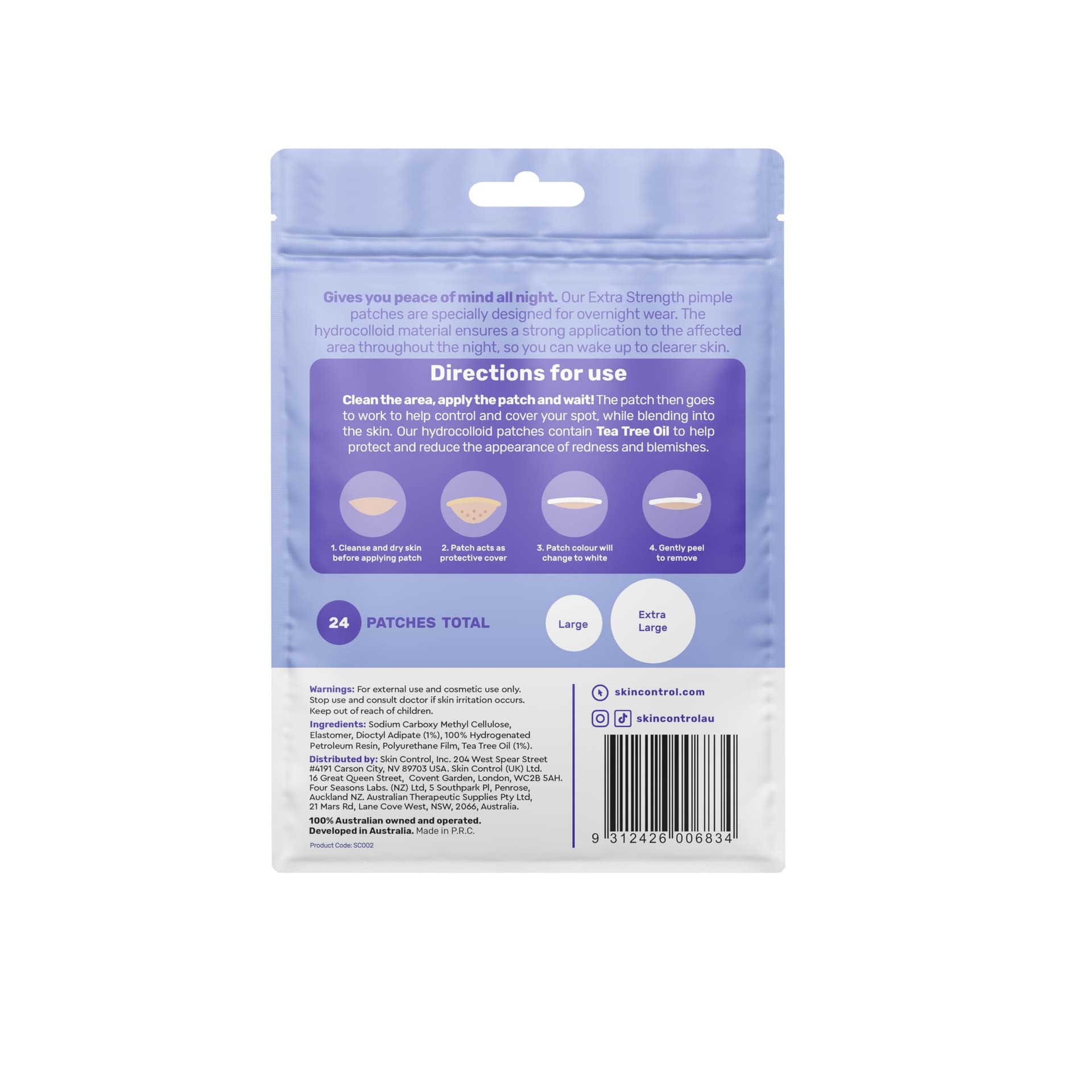 Skin Control Pimple Patch PM Nightime Pack, 24 Acne Patches for Overnight Wear thumbnail 2