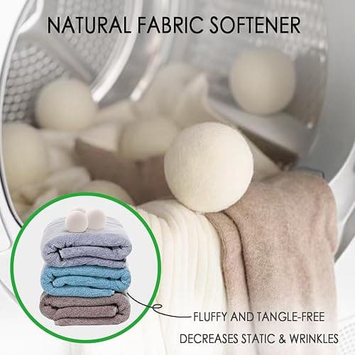 Wool Dryer Balls, 3 Count XL Dryer Lint Balls, Reusable Premium Natural Fabric Softener, Efficiently Add Essential Oils Instead of Dryer Sheets, Laundry Room Organization Essentials - Extra Large thumbnail 2