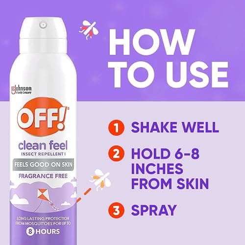 OFF! Clean Feel Picaridin Insect & Mosquito Repellent Bug Spray, 5 oz, 2 pk | Aerosol Spray, 20% Picaridin Formula, Fragrance Free, Lightweight, Long Lasting Protection from Mosquitoes, Flies, Ticks thumbnail 8