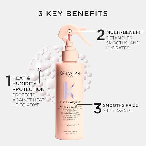 Kerastase Gloss Absolu Anti-Frizz Glaze Milk - Instantly Detangles, Hydrates & Smooths, Eases Blow-Dry, Absorbs Frizz & Fly-Aways, Protects from Heat & Humidity, For Long Hair thumbnail 5