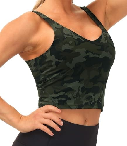 THE GYM PEOPLE Womens' Sports Bra Longline Wirefree Padded with Medium Support thumbnail 2