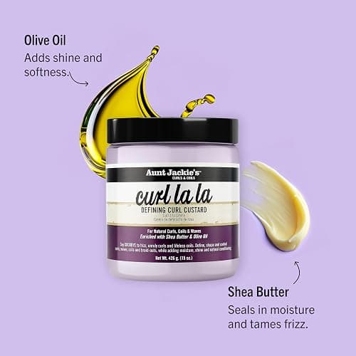 Aunt Jackie's Curl La La, Lightweight Curl Defining Custard, Enriched with Shea Butter & Olive Oil, Basic, 15 Ounce thumbnail 2