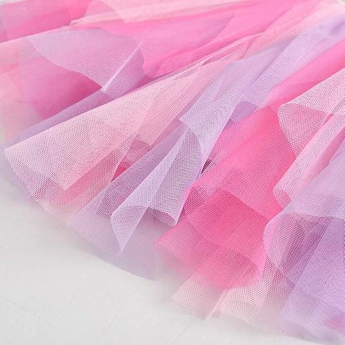 DXTON Girls Rainbow Flower Tulle Skirt Toddler Tutu Girls Clothes thumbnail 7