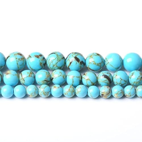 4MM Blue Shell Turquoises Round Loose Beads Natural Gem Beads Crystal Energy Stone Beads for Jewelry Making DIY Bracelet Necklace thumbnail 3