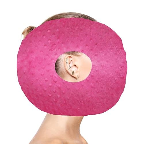 coceyese Ear Piercing Pillow for Side Sleepers with Ear Hole, Donut Pillow for CNH and Ear Pain Ear Inflammation Pressure Sores, Ear Guard Pillow (Pink Dot) - Image 1
