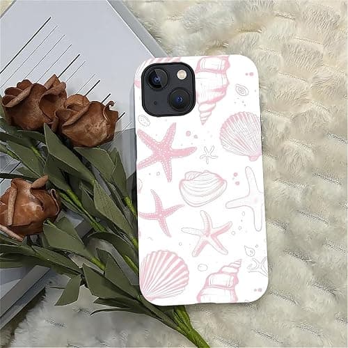 ZHEGAILIAN Case Compatible with iPhone 13/14, Cute Light Pink Shells Design Phone Case, Matte Mixed Double-Layer Hard Shell+Soft Silicone TPU Shock Protective thumbnail 5
