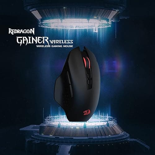 Redragon M656 Gainer Wireless Gaming Mouse, 4000 DPI 2.4Ghz Wireless Mouse w/ 5 DPI Levels, 7 Macro Buttons, Red LED Backlit & Pro Software/Drive Supported, for PC/Mac/Laptop thumbnail 2