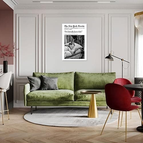 Retro “I'M Literally Just A Girl” Newspaper Poster Black And White Canvas Wall Art Funky Girl Sleep Feminist Aesthetic Prints Painting For Home Bedroom Dorm Wall Decor 8x12in Unframed thumbnail 5