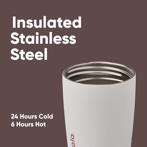 Owala SmoothSip Slider Insulated Stainless Steel Coffee Tumbler, Reusable Iced Coffee Cup, Hot Coffee Travel Mug, BPA Free 12 oz, Vanilla Bean thumbnail 4
