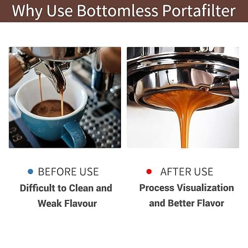 51mm Bottomless Portafilter for CM5418, 3 Ears Portafilter with 51mm Puck Screen Compatible for CASABREWS Espresso Machine CM5418, 3700Essential and 5418Pro, Stainless Steel Filter Holder and Filter thumbnail 6