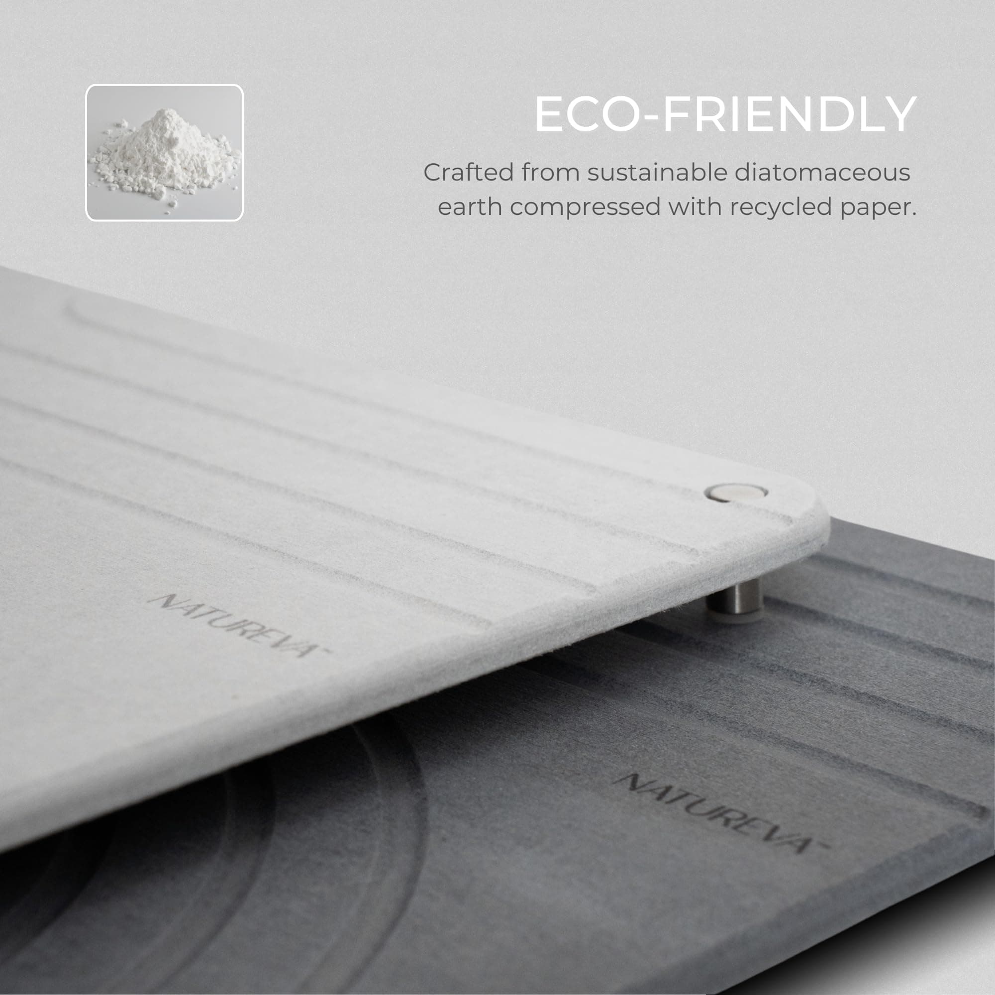 Home - Stone Dish Drying Mat | Super Absorbent, Quick Dry | Diatomite Mats for Kitchen Counter | Made of Natural Diatomaceous Earth | Absorbing Water Instantly | Design Tide | Colour Slate thumbnail 4