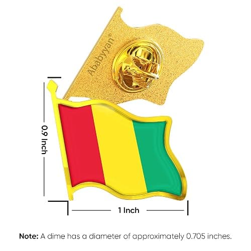 Guinea Flag Lapel Pin - Enamel Metal National Badge | World Travel Souvenir Gifts for Men & Women | Country Flag Patriotic Brooch Bulk Pack of Pins for Hat, Tie, Clothes, Backpack (1pc) thumbnail 2