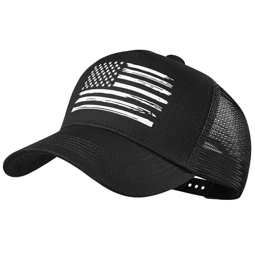 Baseball Cap, American Flag Trucker Hat for Men Women, Breathable Adjustable Fit Outdoor Mesh Snapback Hats - Image 1