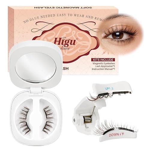 Higu clace Magnetic-Eyelashes, Soft Reusable Magnetic Eyelashes with Applicator No Glue Needed Brown Manga Lashes Comfortable for Makeup Can Cosplay(GD-Soft-RC-D) - Image 1