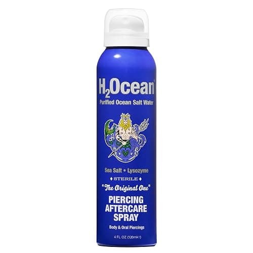 H2Ocean Piercing Aftercare Spray and Keloid Bump Removal– Sea Salt Spray for Body and Facial Piercings – Ear, Nose, Navel, Oral & Body Piercing Cleaner, Aftercare Solution for New Piercings– 4oz - Image 1