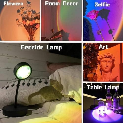 QUIGO Upgraded 10w Sunset Lamp Projector Led Lights for Room Decor Night Light Kids Sun/Sunlight/Sunrise Lamp RGB Party Lights Mood/Ambient/Rainbow Light Home/Bedroom Decor Gifts for Women thumbnail 3