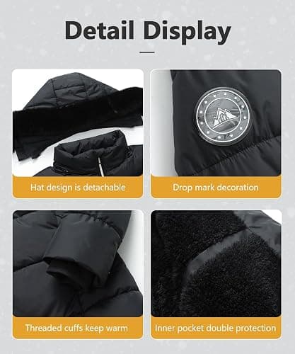 MOERDENG Women's Winter Windproof Warm Down Coats Waterproof Thicken Hooded fashions Puffer Jacket thumbnail 5