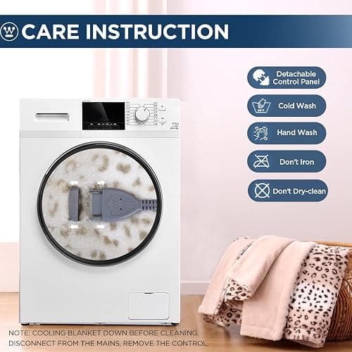 Westinghouse Heated Throw Blanket, 50"x60", Grey Leopard, ETL Certified | 6 Heating Levels, 2-10 Hours Auto-off, Overheat Protection, Luxury Faux Fur to Flannel, Machine Washable, Couch Bed Office thumbnail 6