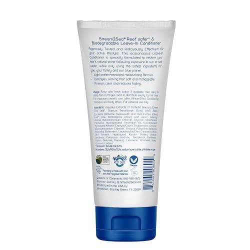 Leave-In Hair Conditioner Detangles & Replenish Hair Moisture Natural Reef Safe Formula - Sulfate and Paraben Free with UV Protection by Stream2Sea thumbnail 2