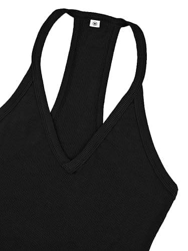 iGENJUN Workout Tops for Women Racerback Basic Tank Summer 2025 Camisole V Neck Slim Fit Ribbed Sleeveless thumbnail 6