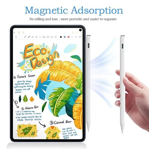 Apple Stylus Pen for iPad Pro/Air/Mini, Compatible with iPad 2018-2024, Fully Charged in 13 Mins, Palm Rejection, Magnetic, Sensitive thumbnail 5
