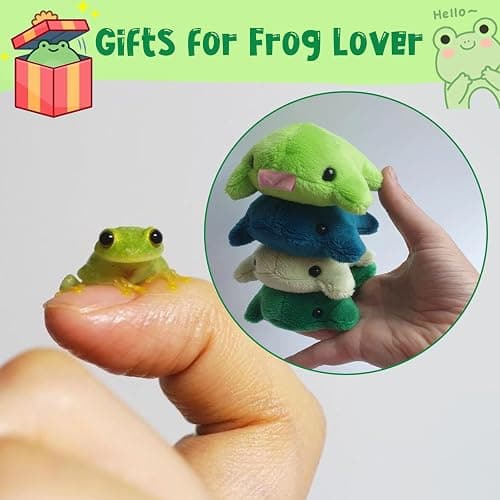 Agromusk Cute Frog Keychain,Kawaii Frog Plush Keychain,Green Frog Purse Bag Charms Funny Frog Decor Car Keys Gifts thumbnail 7
