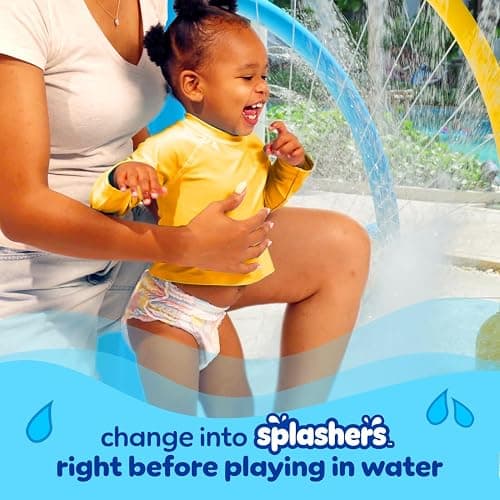 Pampers Swim Diapers - Splashers - Size 2-3, 20 Count, Gap-Free Disposable Baby Swimming Pants thumbnail 5