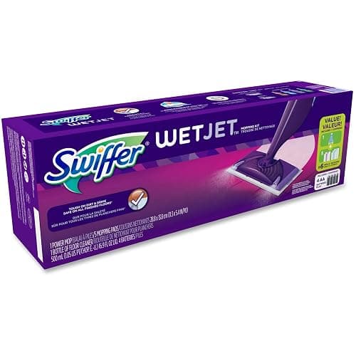 Swiffer Wet Jet Mop, Floor Cleaner for Mopping Wood, Laminate, Tile in Home, Bathroom, Kitchen, All Purpose Multi-Surface Cleaning Set includes 1 Spray Mop, 5 Pads Refill, 1 Fresh Scent Solution thumbnail 3