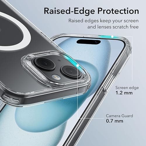 ESR for iPhone 15 Case, Compatible with MagSafe, Military-Grade Protection, Yellowing Resistant, Scratch-Resistant Back, Magnetic Phone Case for iPhone 15, Classic Series, Clear thumbnail 5