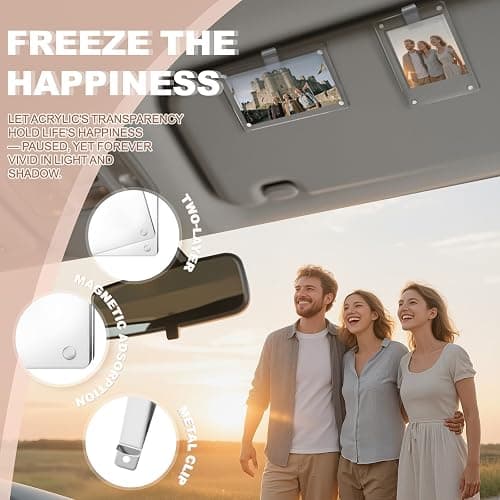 BST3CBABY​ ​2 Pack Car Visor Photo Clip and Visor Clip Photo Frame,Clear Nonslip Strong Stickiness for Photo Car Visor Clip,Auto Accessories &Couple/Pet Photos -Universal Fit Family Road Trip Memories thumbnail 3