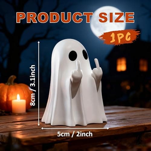 Chgfs Halloween Ghost Figurine-Spooky & Cute Ghost Statue for Home, Desk, Party Decor | FunnyGhost Halloween Decor Indoor thumbnail 2
