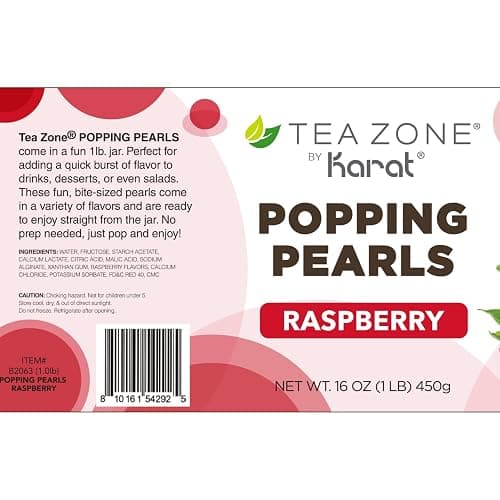 Tea Zone [1 Pound] Raspberry Popping Pearls, Bursting Pearls for Teas, Shakes, Smoothies, Dessert Toppings thumbnail 3