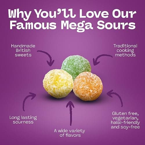 Barnetts Sweets Mega Sour Candy Fruits 104g (Pack of 3) – Handmade British Hard Sweets – Extreme Sour Candy Challenge thumbnail 6