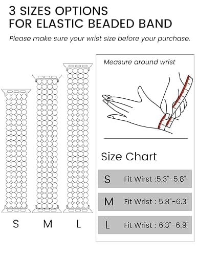 JR.DM Beaded Bracelet Compatible with Apple Watch 40mm 38mm 41mm 42mm Women Kids Girls Cute Fashion Preppy Stack Handmade Elastic Watch Strap for iWatch Series 11/10/9/8/7/SE/6/5/4/3/2/1 (Colorful) thumbnail 4