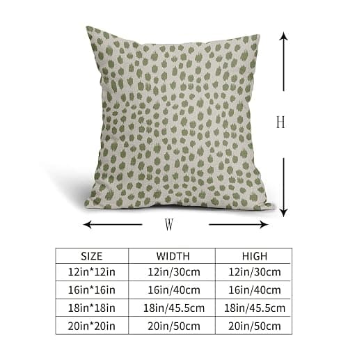 Sage Green Cream Pillow Covers 20x20 Set of 2 Boho Design Polka Dot Throw Pillows Modern Brush Strokes Print Decorative Outdoor Pillowcase Square Cushion Cover Linen Pillow Case for Sofa Couch Bed thumbnail 3