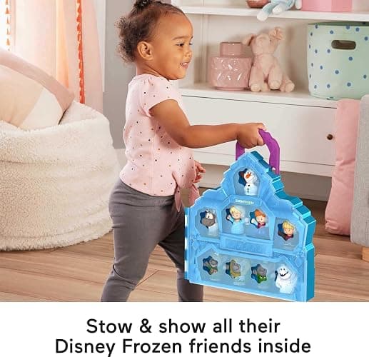 Fisher-Price Little People Toddler Toy Disney Frozen Carry Along Castle Case Playset with Figures for Pretend Play Kids Ages 18+ Months​ thumbnail 4