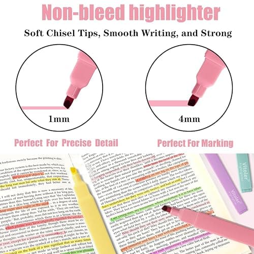 Piochoo Bible Highlighters,Aesthetic Cute Highlighters Bulk,8pcs Colorful Highlighter Markers No Bleed for Office School Supplies thumbnail 4