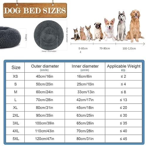 Panier Rond Chien Dehoussable, Coussin Chien Amovible et Lavable, Anti-Dérapant, Lit pour Chien Grande Taille Orthopedique, Moelleux et Confortable (XL:80cm, Marron) thumbnail 5