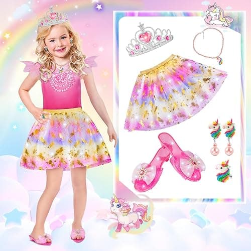 Princess Dress Up for Girls, Dress Up Clothes for Girl with Princess Shoes, Toddler Girls Boutique, Pretend Play Gifts for Little Girl Aged 3-6 Years Old thumbnail 2